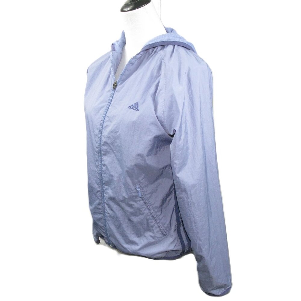 Adidas NWOT Slate Blue Zip Front Windbreaker Size Medium - Picture 3 of 6